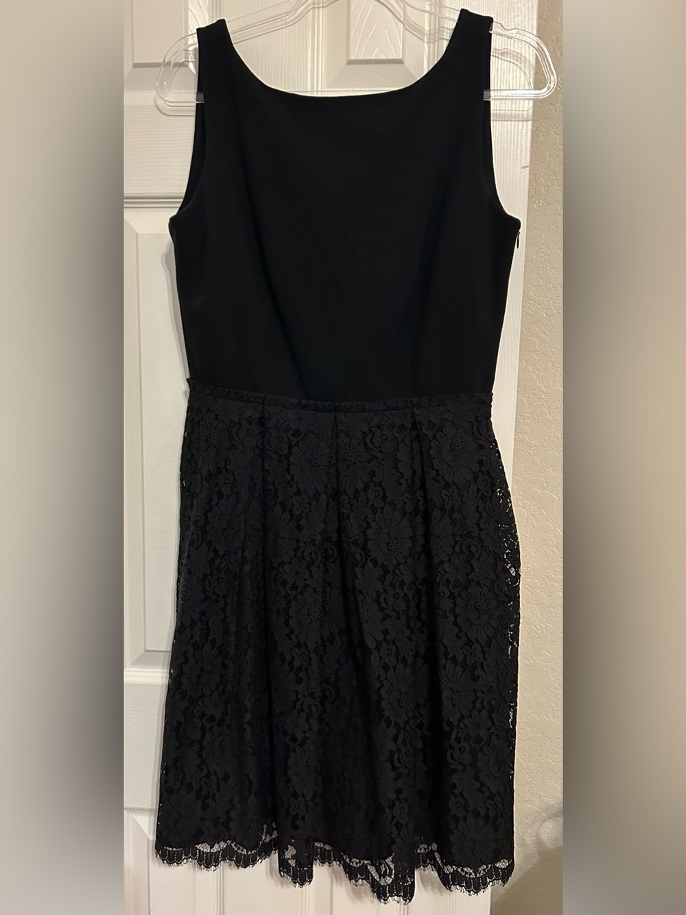 Talbots Black Sleeveless Lace Midi Dress